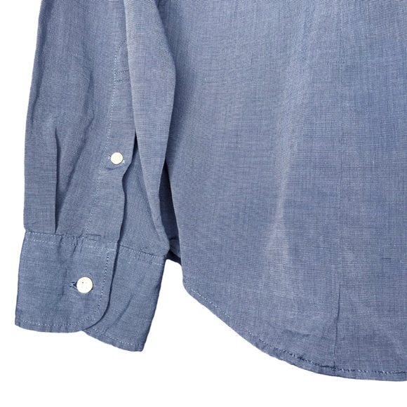 J. Crew Slim Secret Wash Organic Cotton Poplin Button Down Shirt Blue Men's LRG - Picture 10 of 11